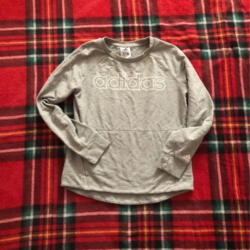 Grey Adidas Girls Sweatshirt